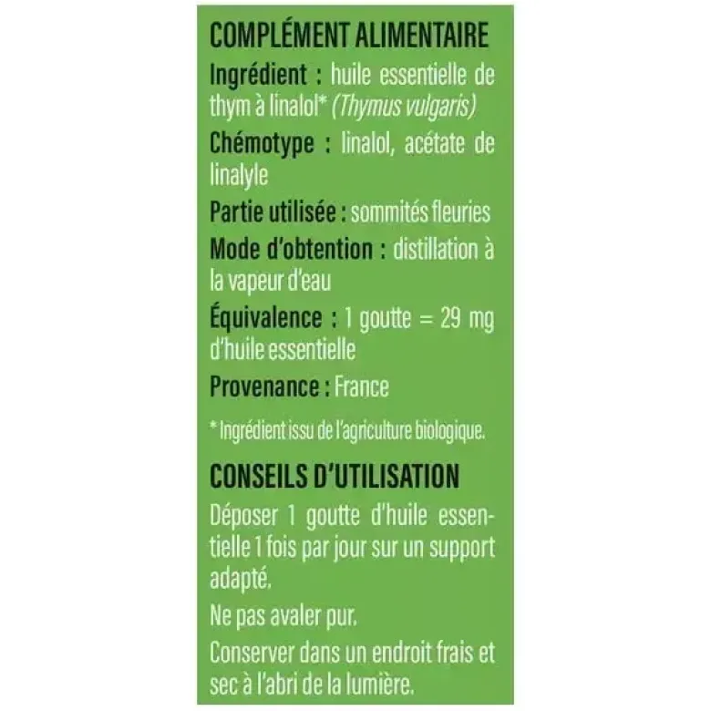 Huile essentielle Thym à Thymol Dayang - flacon de 5ml