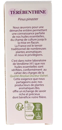 Huile essentielle Térébenthine Bio Dr Valnet - 10 ml