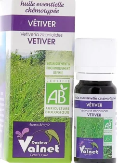 Huile essentielle Vétiver Bio Dr Valnet - 10 ml
