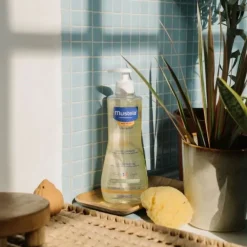 Huile lavante bébé enfant peau sèche Mustela - flacon-pompe de 500 ml