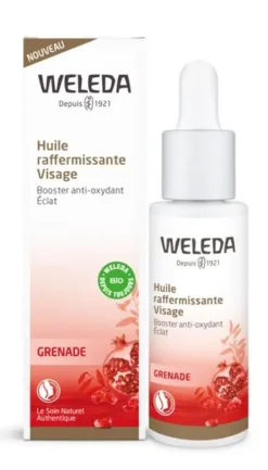 Huile raffermissante visage à la grenade Bio Weleda - Flacon Compte-Goutte de 30 ml