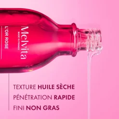 Huile sèche lift pro fermeté suractivée l'Or Rose bio Melvita - flacon à pompe de 100ml