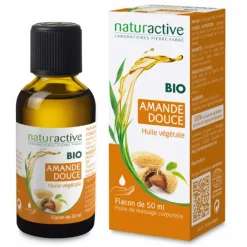 Huile végétale amande douce bio Naturactive - flacon de 50ml