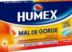 Humex mal de gorge lidocaïne menthe glaciale – 24 pastilles