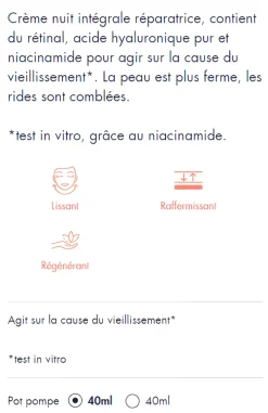 Hyaluron Activ B3 Crème multi-intensive nuit Avène - pot de 40ml