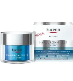Hyaluron-filler + 3x effect gel-crème soin de nuit booster d'hydratation Eucerin - pot de 50 ml