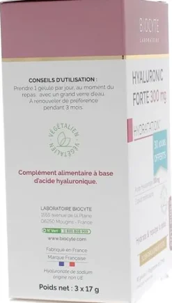 Hyaluronic Forte 300 mg anti-âge Biocyte - boîte de 90 gélules