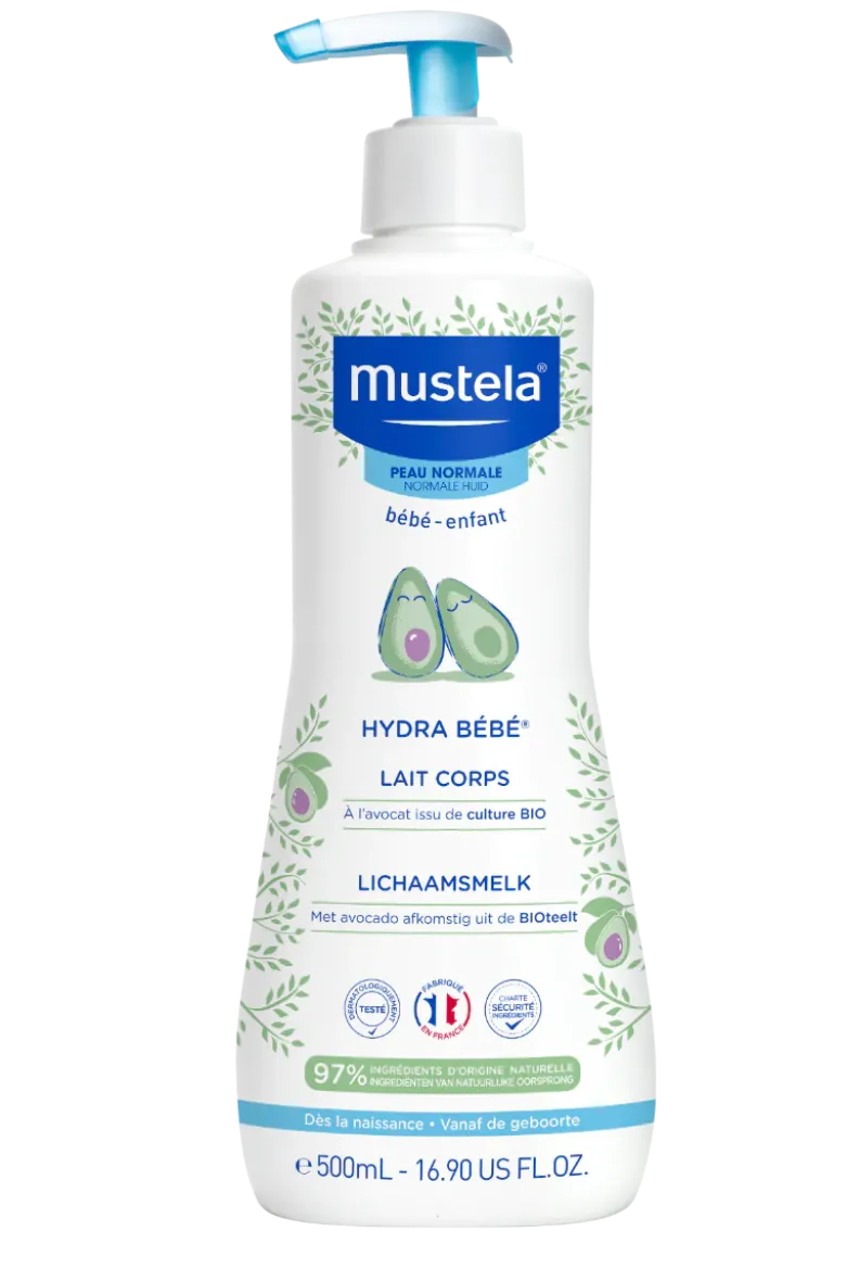 Hydra bébé lait corps peau normale Mustela - flacon-pompe de 500 ml