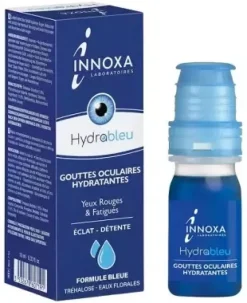 Hydrableu Gouttes oculaires hydratantes yeux rouges et fatigués formule bleue Innoxa