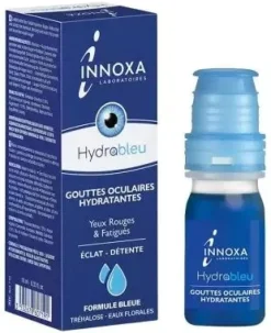 Hydrableu Gouttes oculaires hydratantes yeux rouges et fatigués formule bleue Innoxa