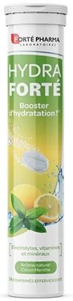 Hydra Forté booster d'hydratation arôme naturel citron menthe Forté Pharma - 24 comprimés effervescents