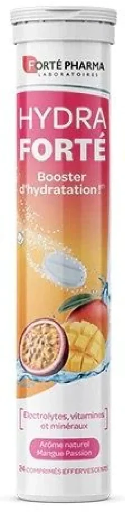 Hydra Forté booster d'hydratation arôme naturel mangue passion Forté Pharma - 24 comprimés effervescents
