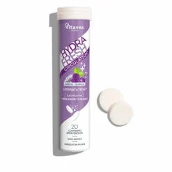 HydraFresh circulation hydratation goût cassis sureau Vitavea - 20 comprimés effervescents