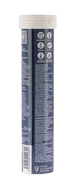 Hydrafresh intense fruits rouges hydratation & énergie Vitavea - tube de 20 comprimés effervescents