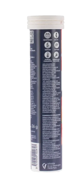 Hydrafresh intense pêche hydratation & énergie Vitavea - tube de 20 comprimés effervescents