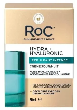 Hydra+Hyaluronic Crème jour/nuit repulpant intense RoC - pot de 50ml