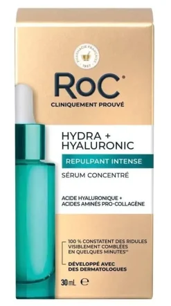 Hydra+Hyaluronic Sérum concentré repulpant intense RoC - flacon-pipette de 30ml
