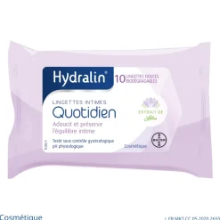 Hydralin apaisa lingettes intime - boite de 10 lingettes