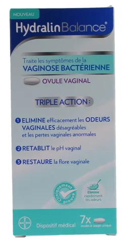 Hydralin Balance Gel Vaginal contre Vaginose bactérienne Triple Action 7 tubes