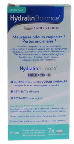 Hydralin Balance Gel Vaginal contre Vaginose bactérienne Triple Action 7 tubes