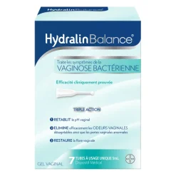 Hydralin Balance Gel Vaginal contre Vaginose bactérienne Triple Action 7 tubes