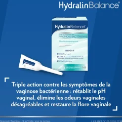 Hydralin Balance Gel Vaginal contre Vaginose bactérienne Triple Action 7 tubes