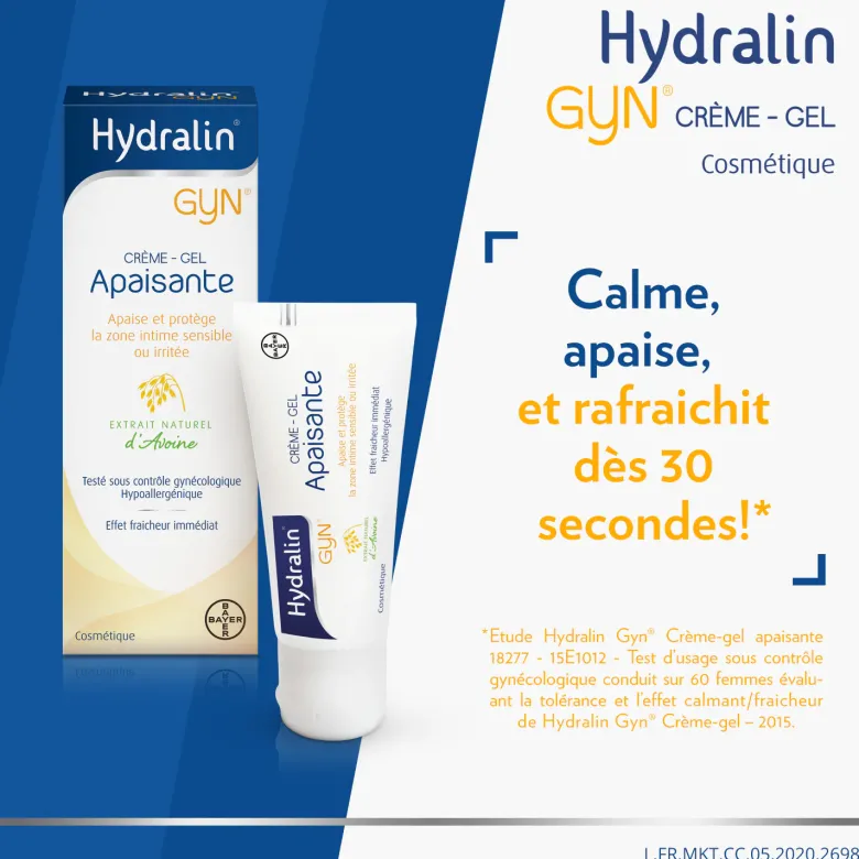Hydralin Gyn Crème Gel Apaisante 15g apaise et protège la zone intime