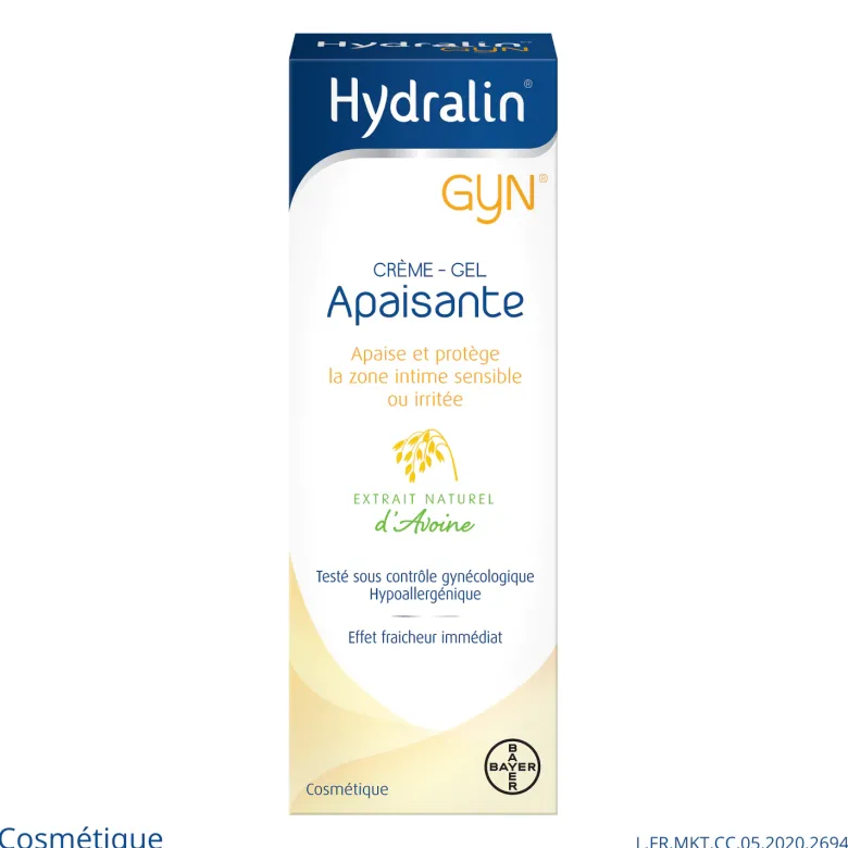 Hydralin Gyn Crème Gel Apaisante 15g apaise et protège la zone intime