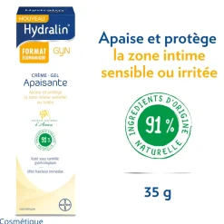 Hydralin Gyn Crème Gel Apaisante 15g apaise et protège la zone intime
