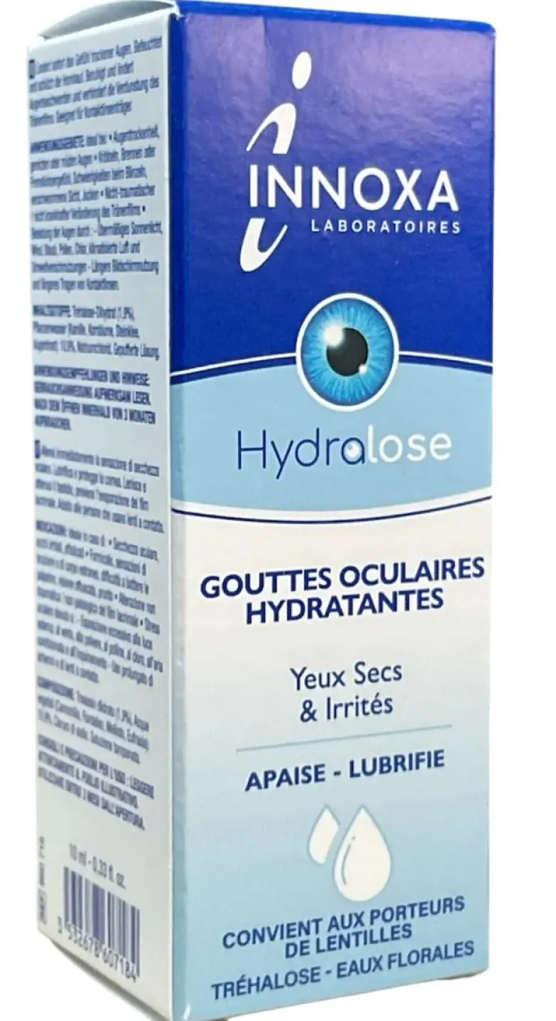 Hydralose gouttes oculaires hydratantes yeux secs et irrités Innoxa - flacon de 10ml
