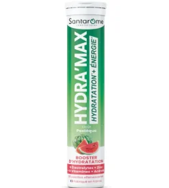 Hydra'max solution d'hydratation arôme pastèque Santarome - 20 pastilles effervescentes