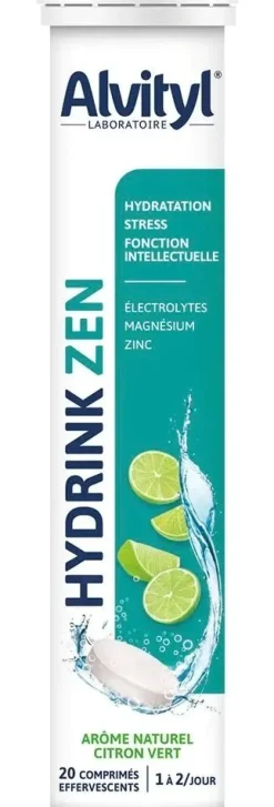 Hydrink zen arôme citron vert Alvityl - tube de 20 comprimés effervescents