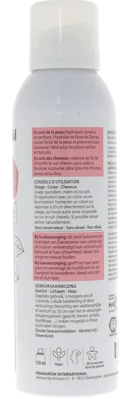 Hydrolat Rose de Damas bio Pranarôm - spray de 150 ml