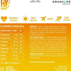 Hydrop Boost caféine solution d'hydratation arôme citron Granions - tube de 20 comprimés effervescents