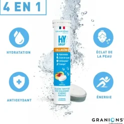 Hydrop Collagène 1g tropical Granions - tube de 18 comprimés effervescents
