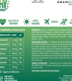 Hydrop solution d'hydratation menthe citron Granions - tube de 20 comprimés effervescents