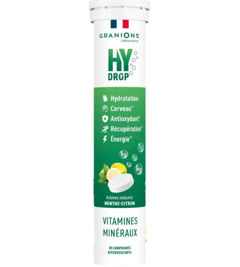 Hydrop solution d'hydratation menthe citron Granions - tube de 20 comprimés effervescents