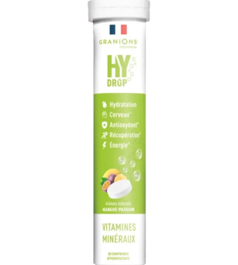 Hydrop solution d'hydratation arôme mangue Granions - tube de 20 comprimés effervescents