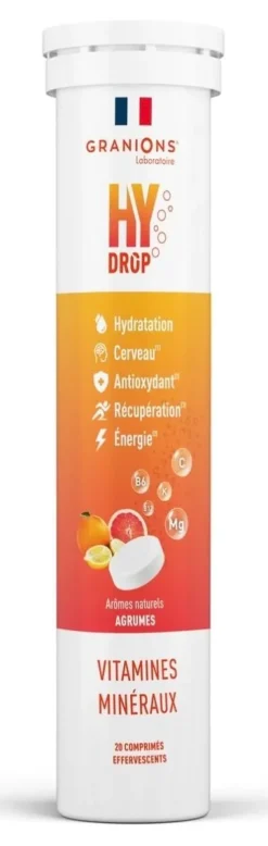 Hydrop solution d'hydratation arôme agrumes Granions - tube de 20 comprimés effervescents