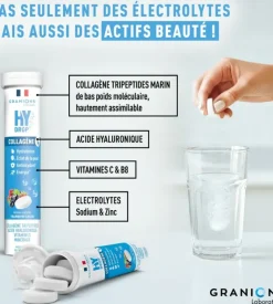 Hydrop solution d'hydratation arôme framboise cassis Granions - tube de 18 comprimés effervescents