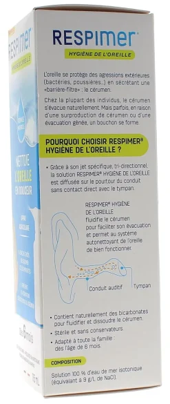 Hygiène de l'oreille spray Respimer – 115 ml