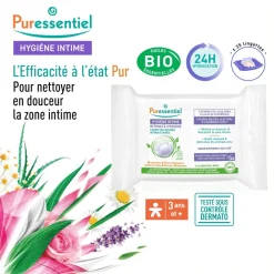 Hygiène intime Lingettes intimes Puressentiel - paquet de 25 lingettes