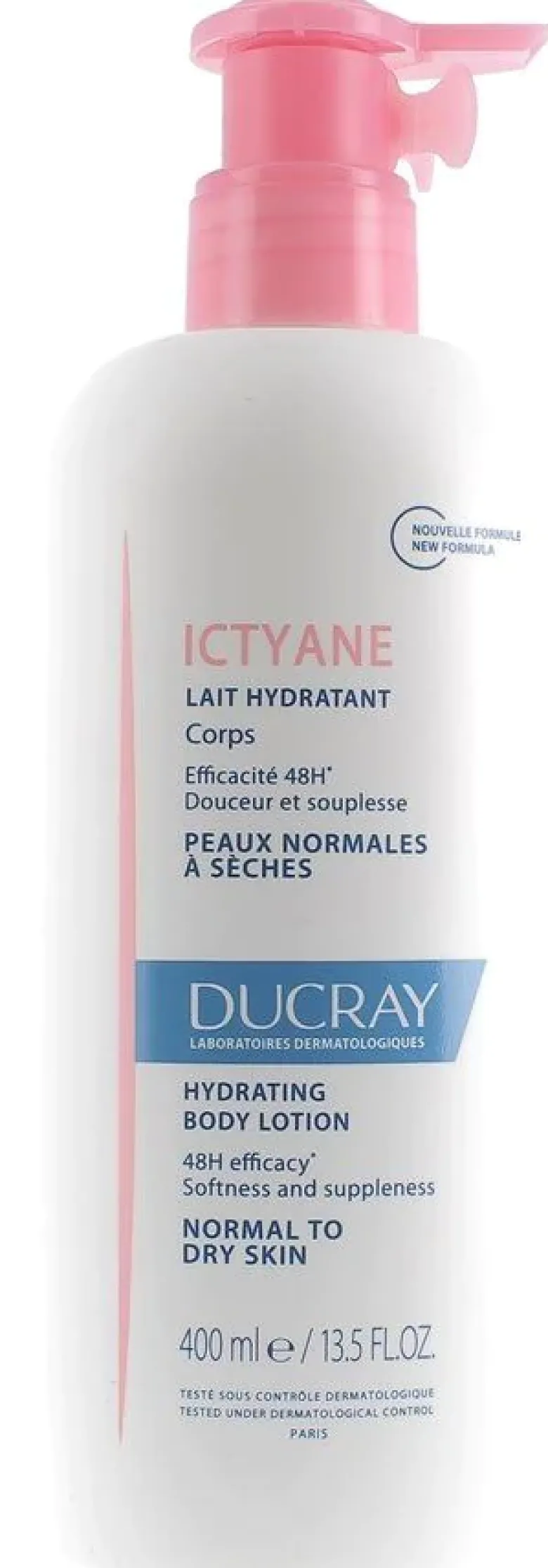 Ictyane Lait hydratant corps Ducray - flacon à pompe de 400 ml