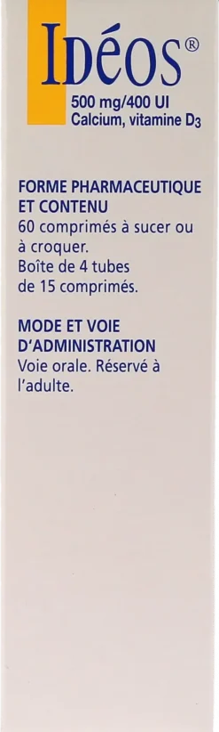 Ideos 500 mg/400 UI – 60 comprimés à sucer