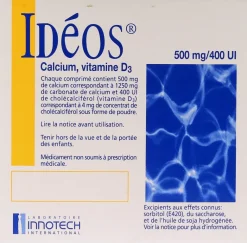 Ideos 500 mg/400 UI – 60 comprimés à sucer