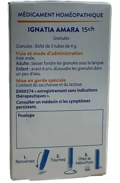 Ignatia amara 15CH Boiron – 3 tubes de 4 g