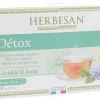 Infusion Bio détox saveur citron Herbesan - boîte de 20 sachets