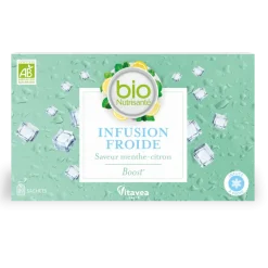 Infusion froide boost saveur menthe-citron bio Vitavea - boite de 20 sachets