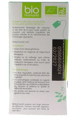 Infusion froide boost saveur menthe-citron bio Vitavea - boite de 20 sachets