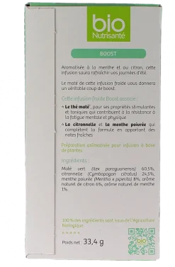 Infusion froide boost saveur menthe-citron bio Vitavea - boite de 20 sachets
